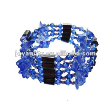 Magnetische blaue Glas-Chip-Verpackung Armbänder &amp; Halskette 36 &quot;